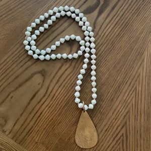 Noonday Collection Mint Necklace w/Gold Medallion